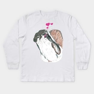 Kissing otter Kids Long Sleeve T-Shirt